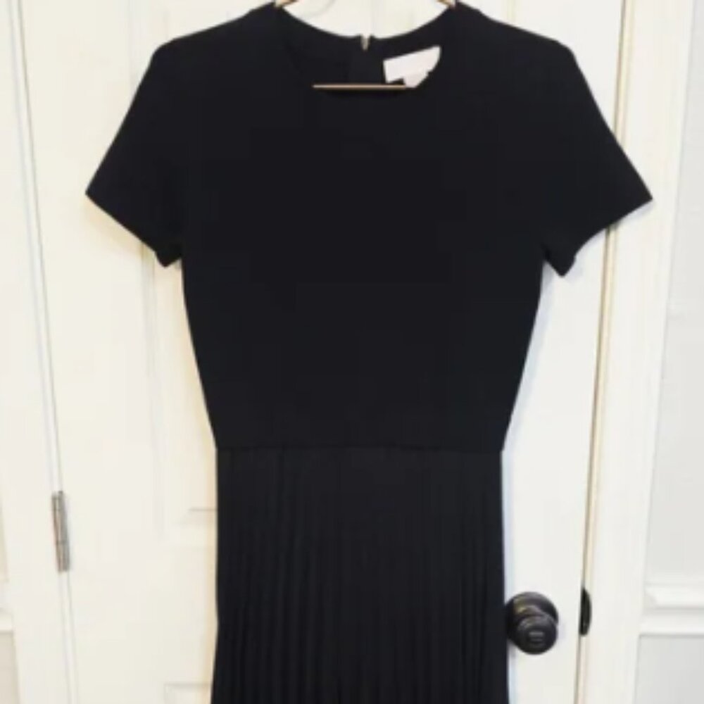 Rachel Parcell Elegant Black Pleated Midi Dress
